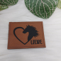 Preview: Kunstlederlabel "Pferde"