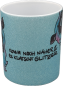 Preview: Glitzer Tasse hellblau "Einhorn Klatscht Glitzer"