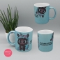 Preview: Glitzer Tasse hellblau "Einhorn Klatscht Glitzer"