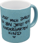 Preview: Glitzer Tasse hellblau "Kindergarten Kind"