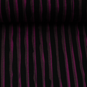 "Wood Print stripes" beere schwarz by Thorsten Berger French Terry