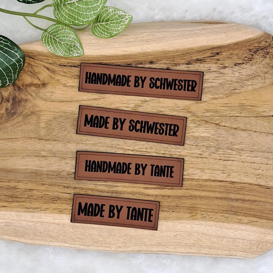 Kunstlederlabel "Handmade, Made by"