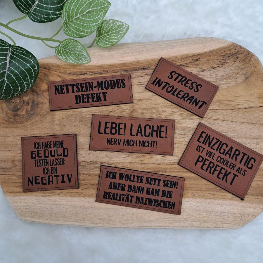 Kunstlederlabel "Sprüche 11"