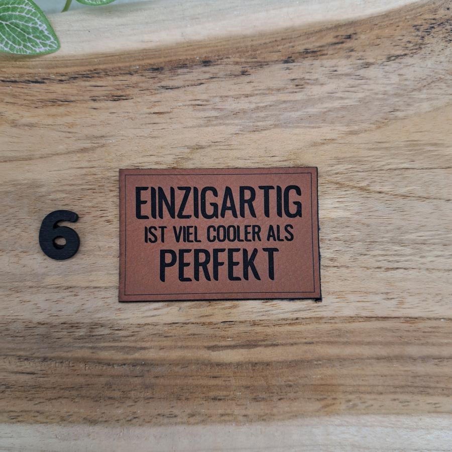 Kunstlederlabel "Sprüche 11"