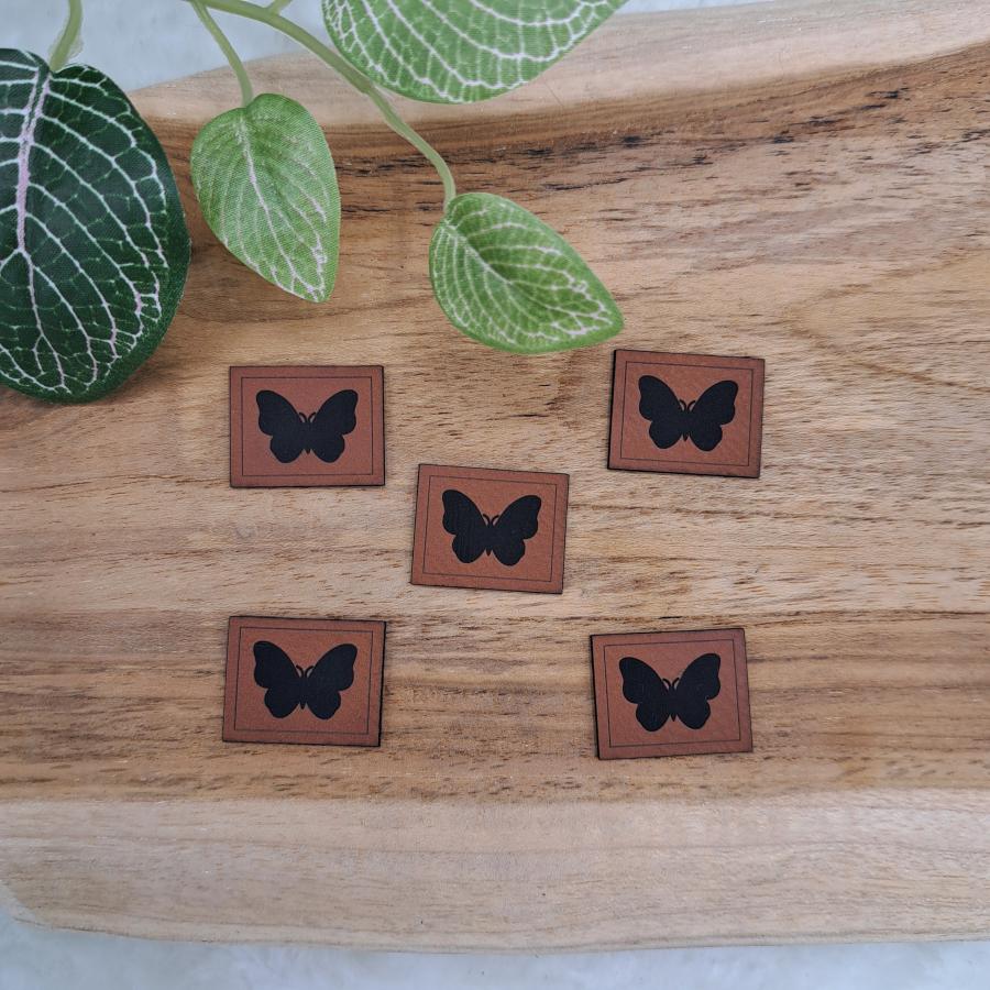 5 Stück Mini Kunstlederlabel Set