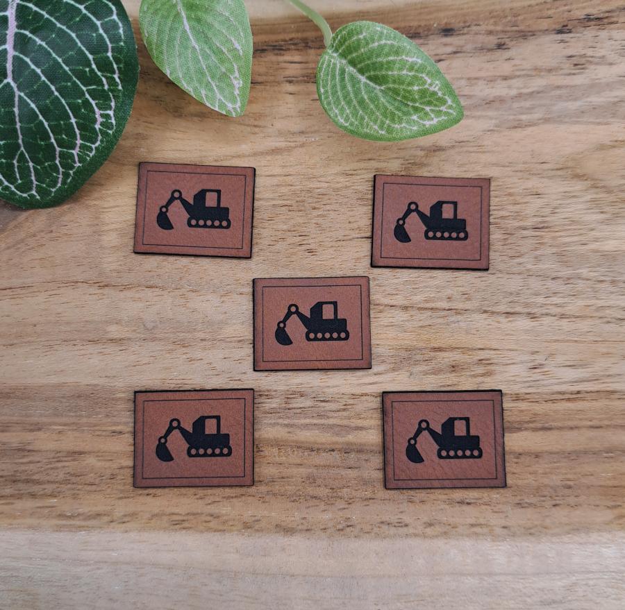 5 Stück Mini Kunstlederlabel Set