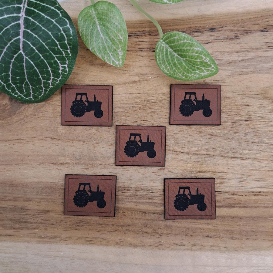 5 Stück Mini Kunstlederlabel Set