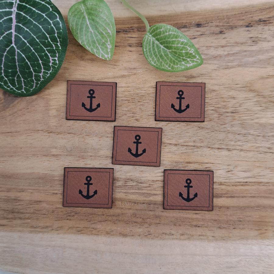 5 Stück Mini Kunstlederlabel Set