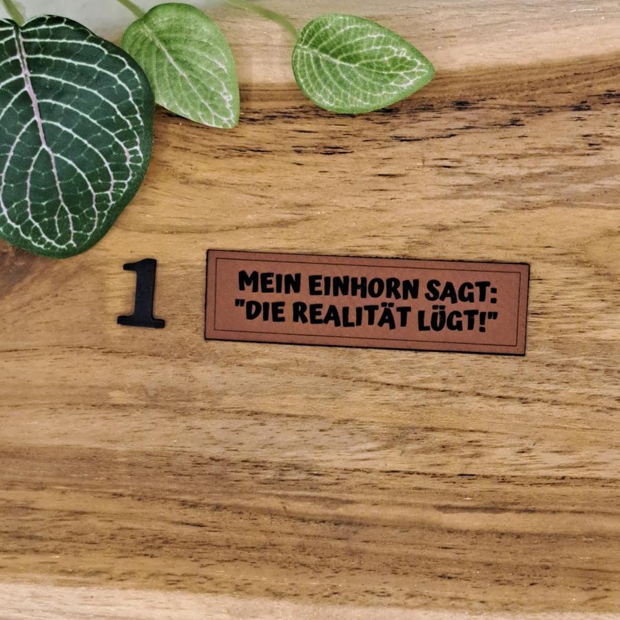 Kunstlederlabel "Einhorn Sprüche"