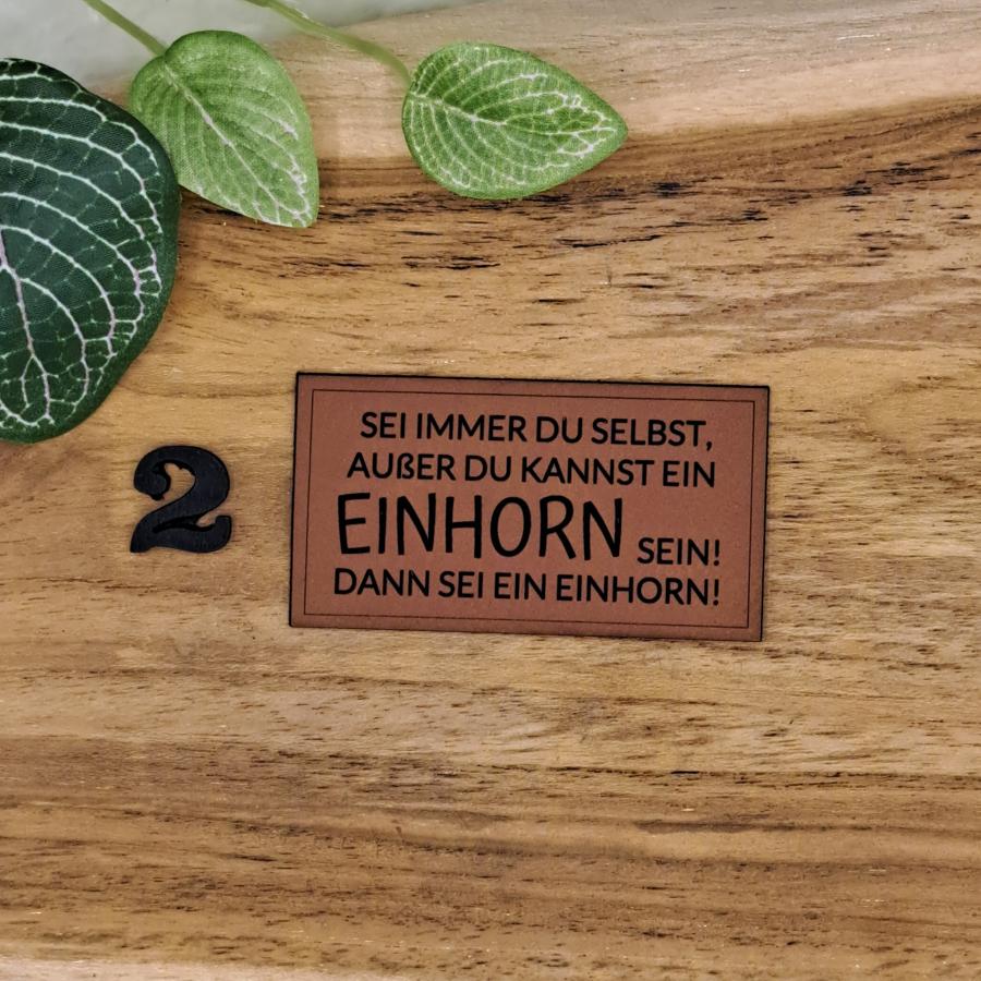 Kunstlederlabel "Einhorn Sprüche"
