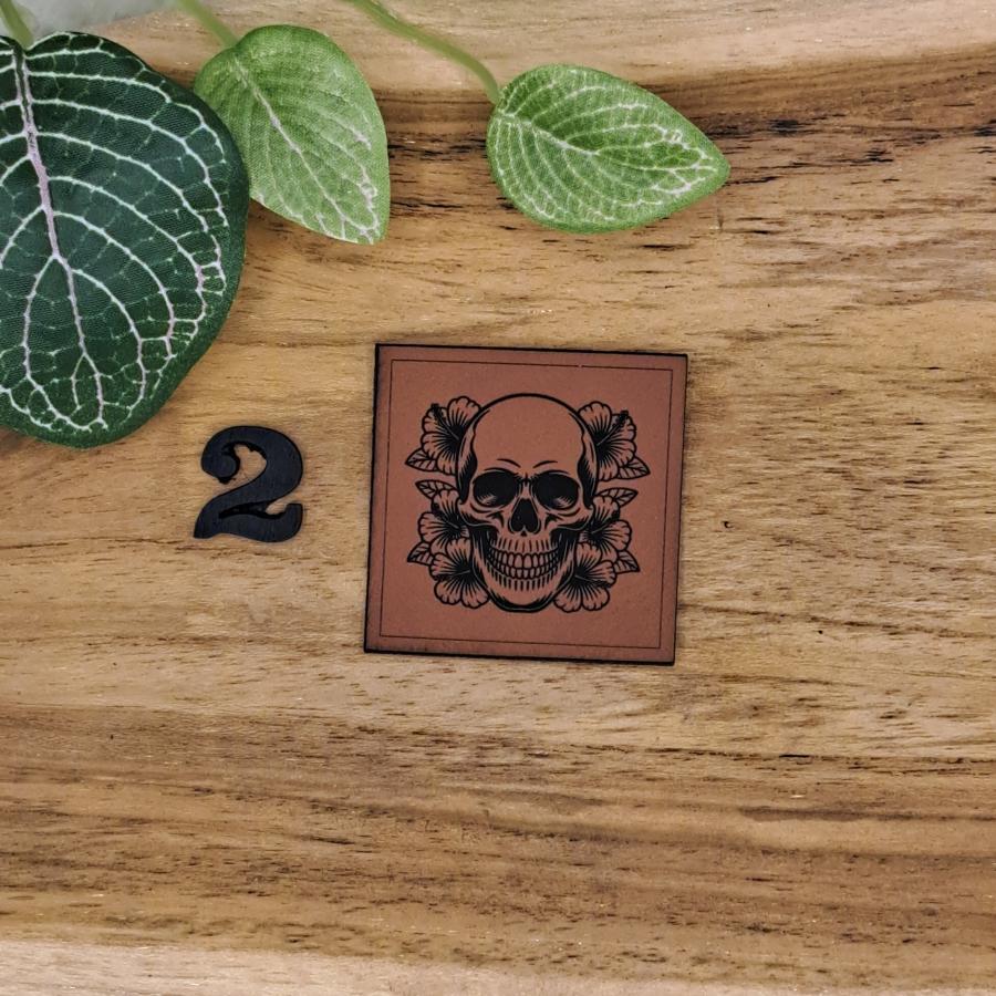 Kunstlederlabel "Skull"