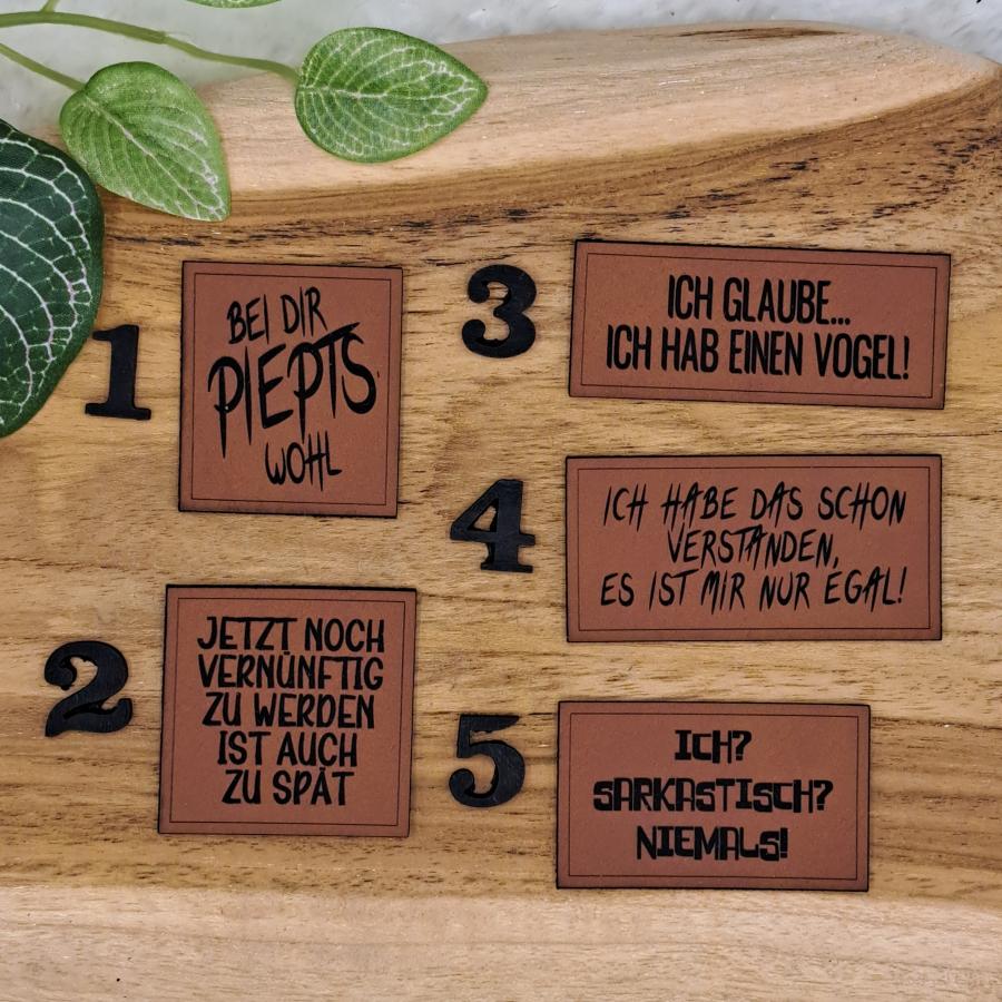 Kunstlederlabel "Sprüche 12"