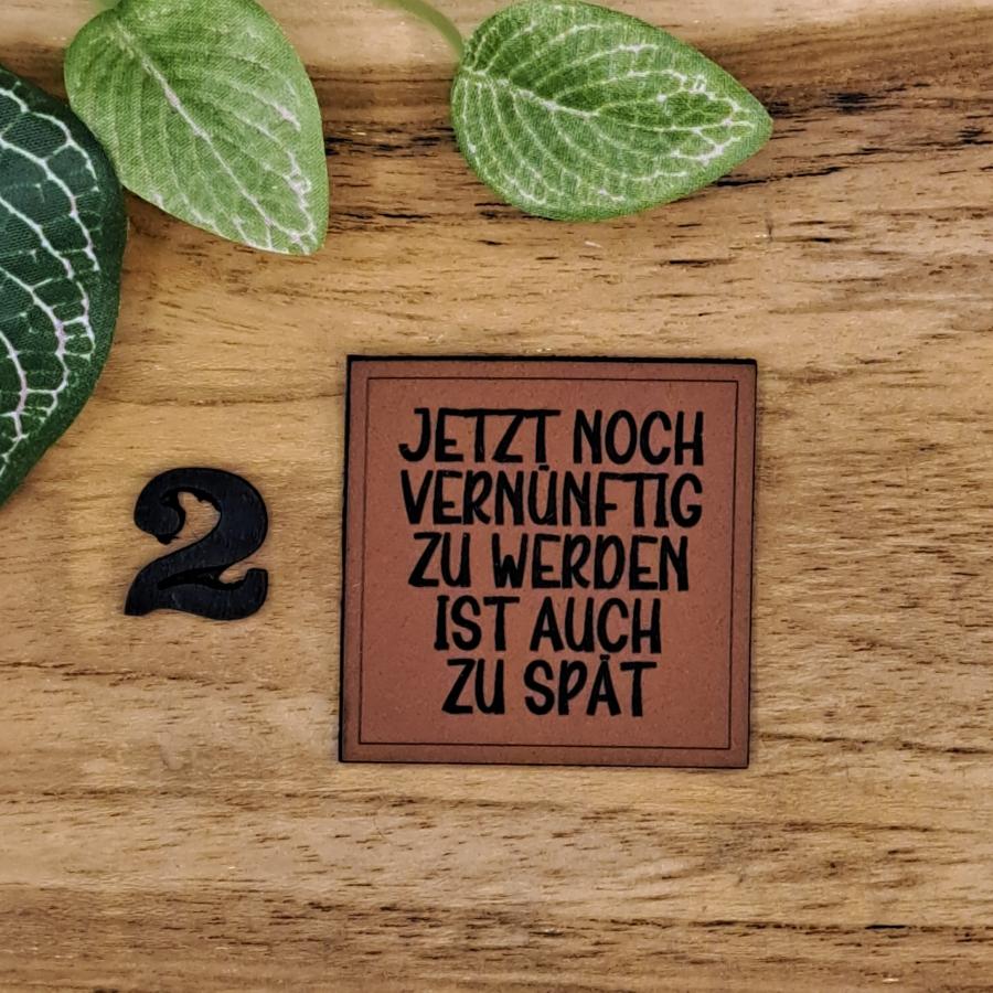 Kunstlederlabel "Sprüche 12"