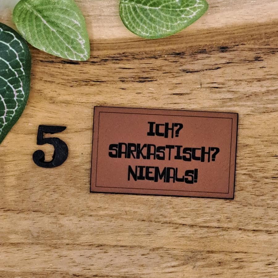 Kunstlederlabel "Sprüche 12"