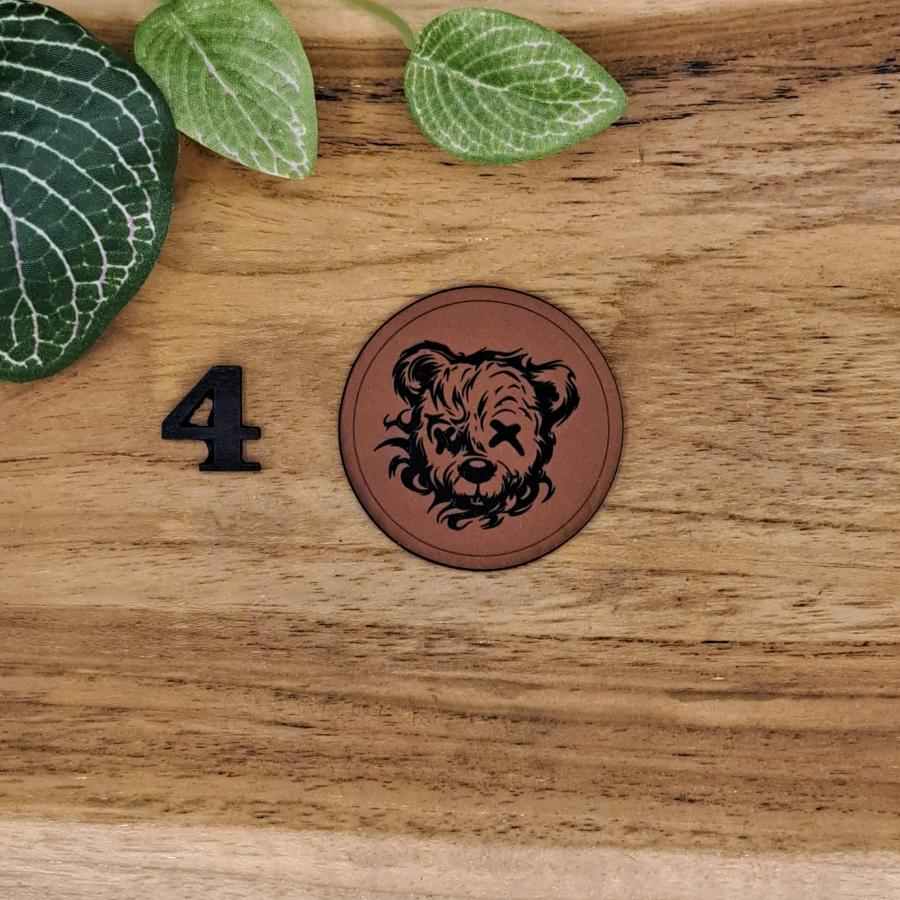 Kunstlederlabel "Smelting Bär" rund