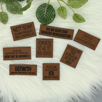Kunstlederlabel "Sprüche 7"