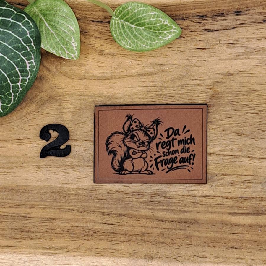 Kunstlederlabel "Lustige Tiere mit Sprüchen" 4