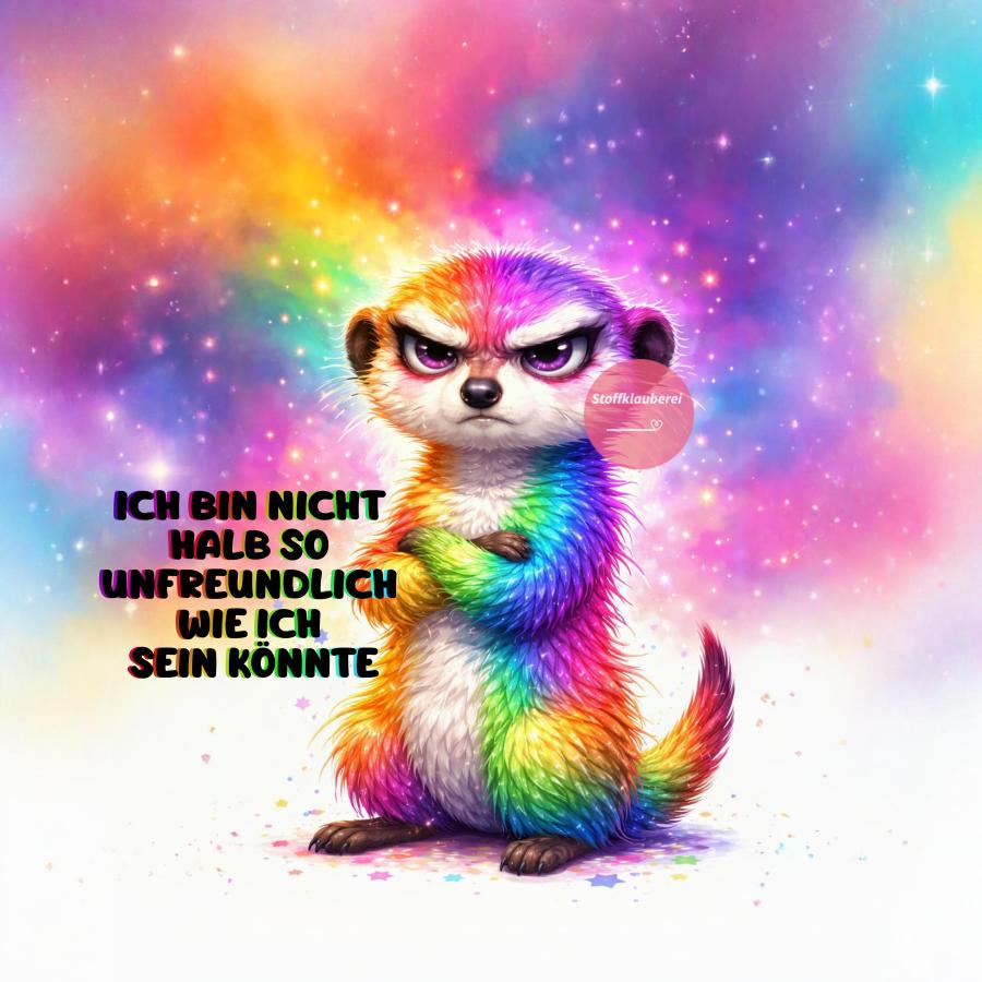 "Erdmännchen unfreundlich" Kunstleder 25x25 cm