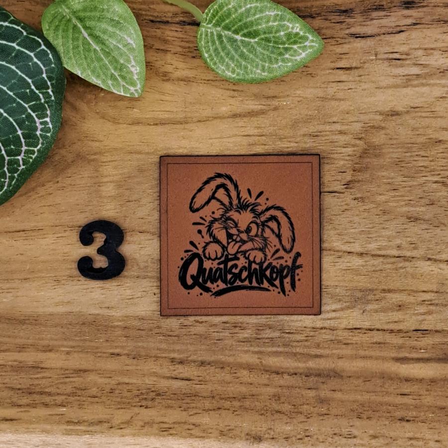 Kunstlederlabel "Quatschkopf"