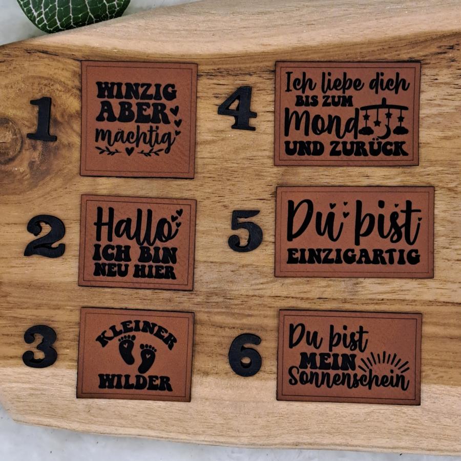 Kunstlederlabel "Kind Baby Liebe" weitere Farben