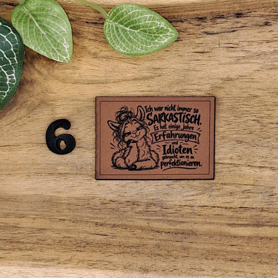 Kunstlederlabel "Lustige Tiere mit Sprüchen" 4
