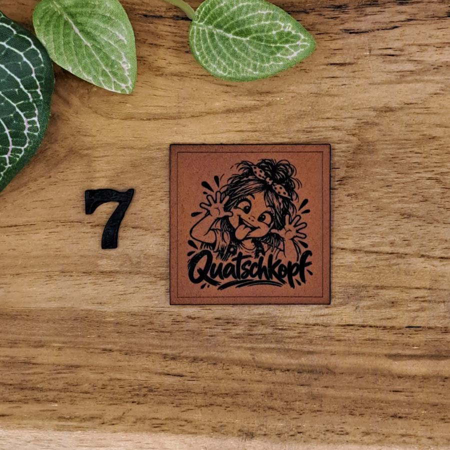 Kunstlederlabel "Quatschkopf"