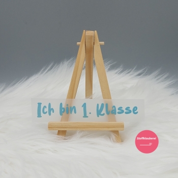 "Ich bin 1. Klasse" türkis Bügelbild (ca. 11cm x 2cm)