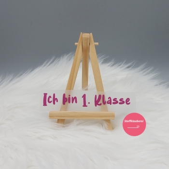 "Ich bin 1. Klasse" dunkles rosa Bügelbild (ca. 11cm x 2cm)