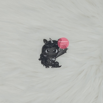 "Badcorn" schwarz Bügelbild klein (ca. 5cm X 5cm)