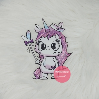 "Chaosqueen" weiß Bügelbild groß (ca. 15cm X 12cm)