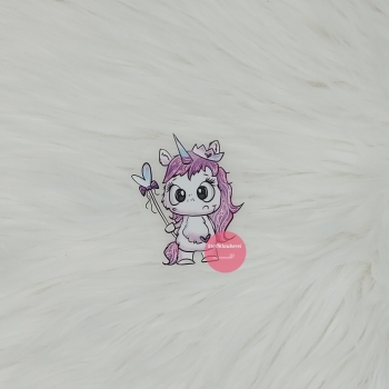 "Chaosqueen" weiß Bügelbild klein (ca. 6cm X 5cm)