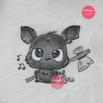 "Was´n Fledermaus" Bügelbild groß (ca. 14cm X 18cm)