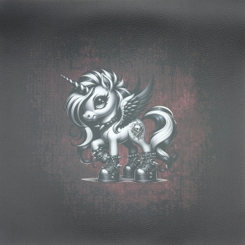 "Punk Einhorn" 2 Kunstleder 40x40cm