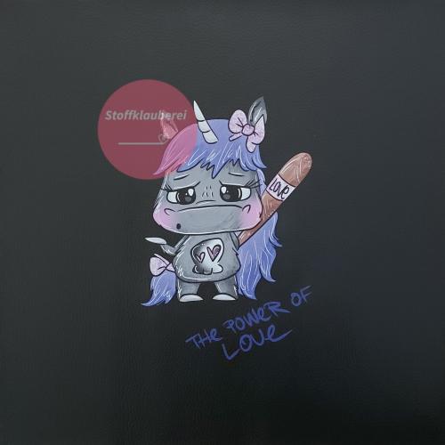 "Power of Love" Kunstleder 40x40cm