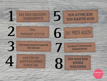 Kunstlederlabel "Sprüche"