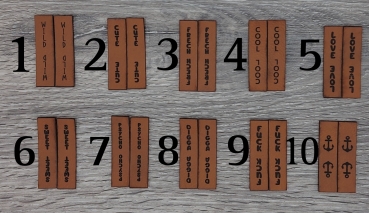 Kunstlederlabel "Kordelenden" 1 Paar