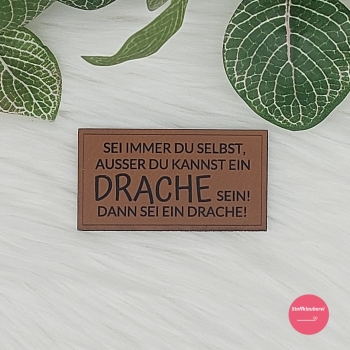 Kunstlederlabel "Drachen Sprüche"