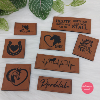 Kunstlederlabel "Pferde"