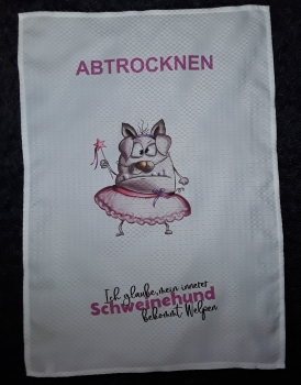 Geschirrtuch "Schweinehund" 50 x 70cm