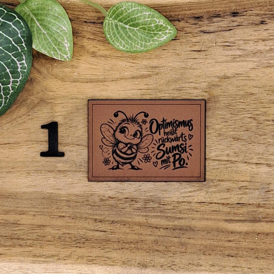 Kunstlederlabel "Lustige Tiere mit Sprüchen" 4