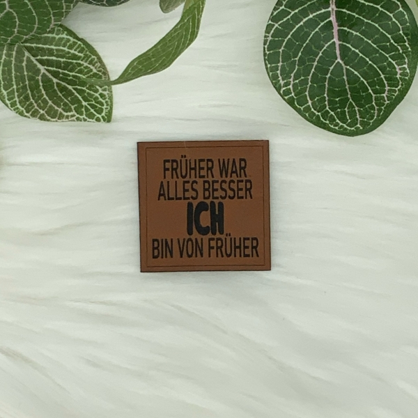 Kunstlederlabel "Sprüche 7"