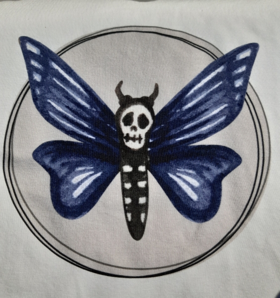 "Scary Butterfly blau" Patch / Aufnäher