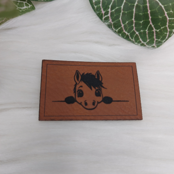 Kunstlederlabel "Pferde"