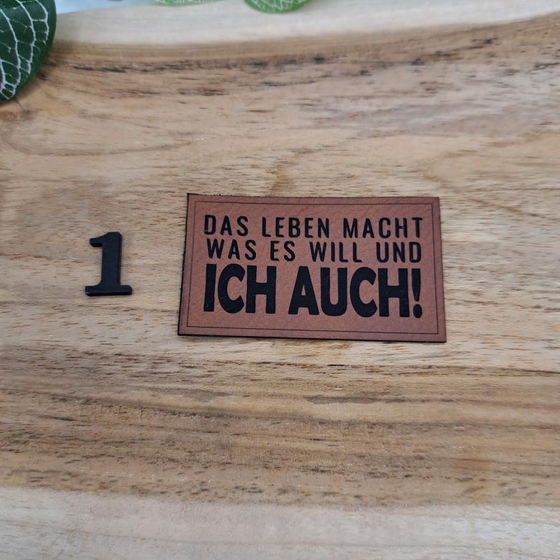 Kunstlederlabel "Sprüche 9"