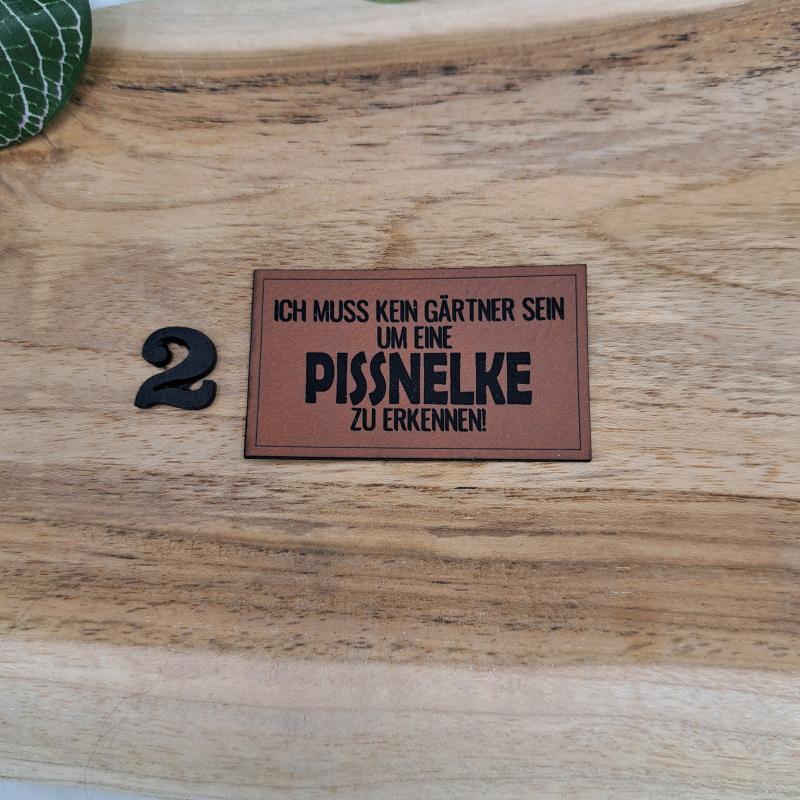 Kunstlederlabel "Sprüche 9"
