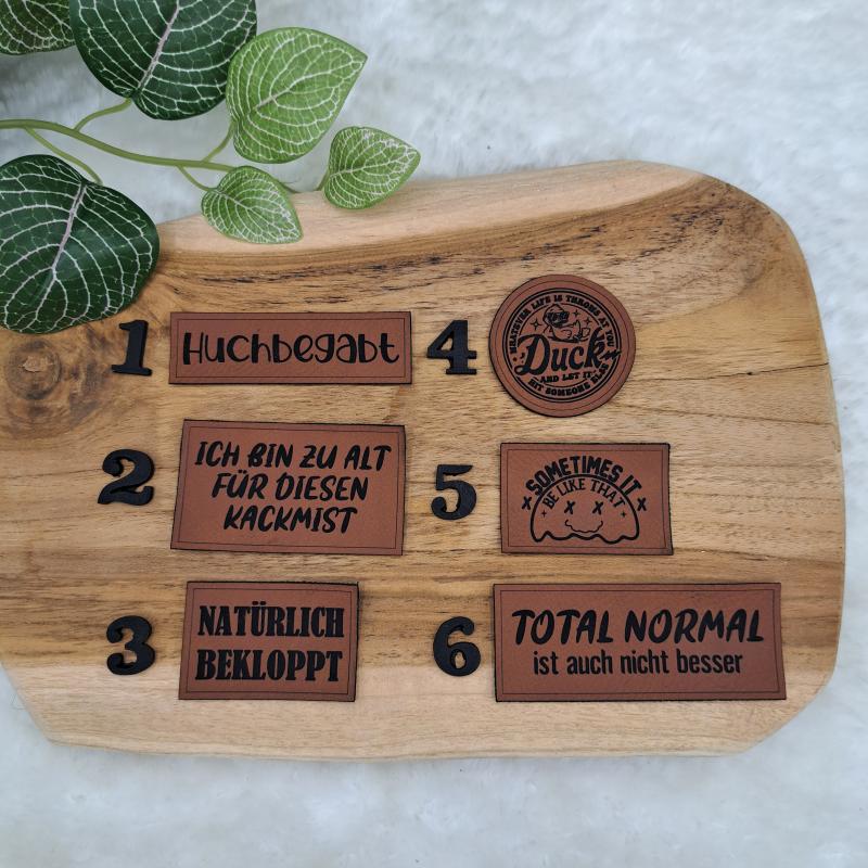 Kunstlederlabel "Sprüche 10"