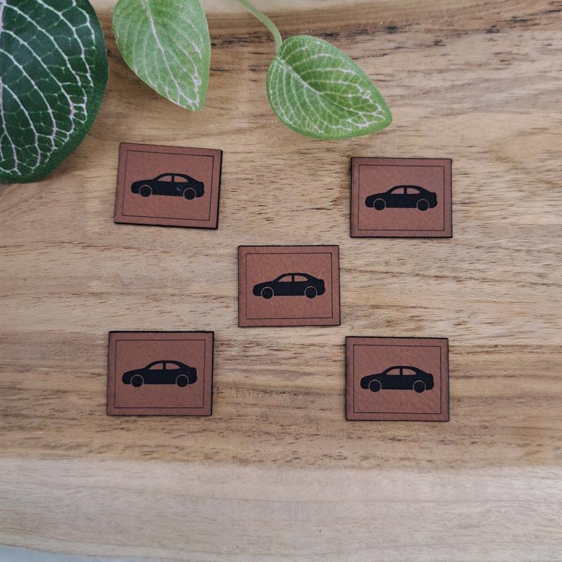 5 Stück Mini Kunstlederlabel Set