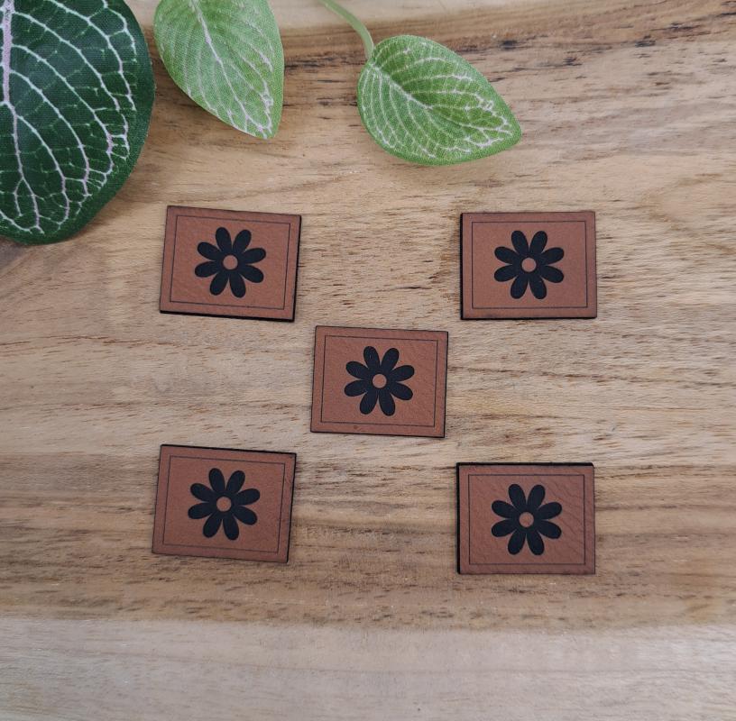 5 Stück Mini Kunstlederlabel Set