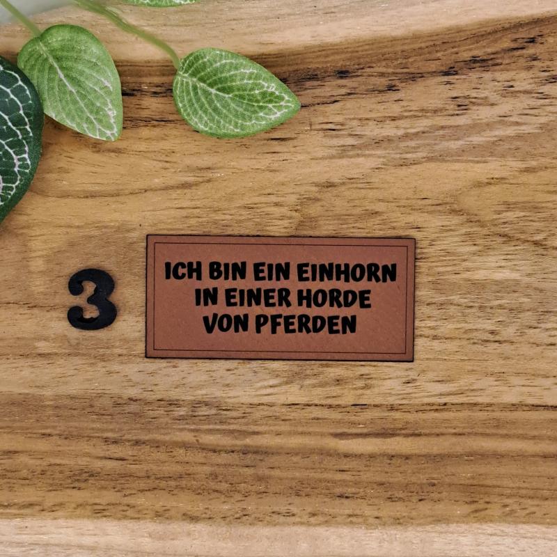 Kunstlederlabel "Einhorn Sprüche"