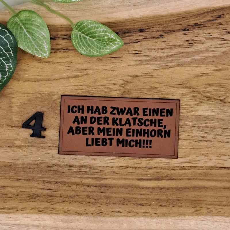 Kunstlederlabel "Einhorn Sprüche"